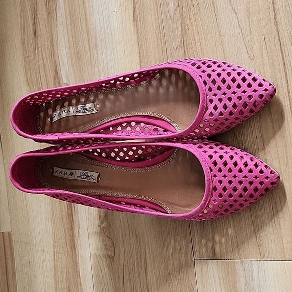 Zara laser cut Suede pumps Sz 38 - Picture 3 of 10